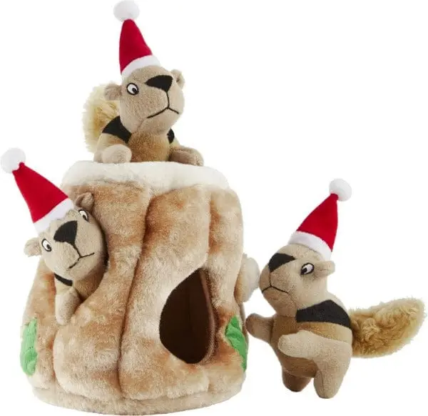 Outward Houndz Hide-A-Squirrel Holiday Dog Toy 1