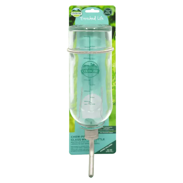 Oxbow Enriched Life - Chew Proof Glass Water Bottle 1