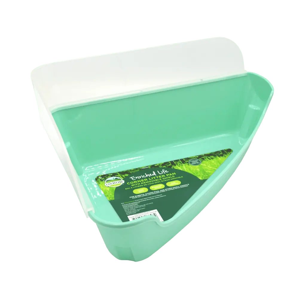 Oxbow Enriched Life - Corner Litter Pan With Removable Shield 1
