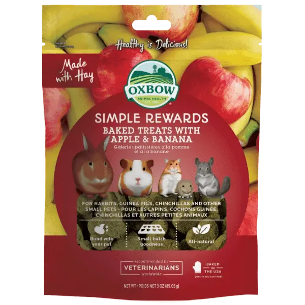 Oxbow Simple Rewards Baked Treats With Apple & Banana 1