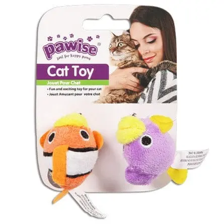 Pawise Fish Bouncing Ball Cat Toy 2-Pack 1