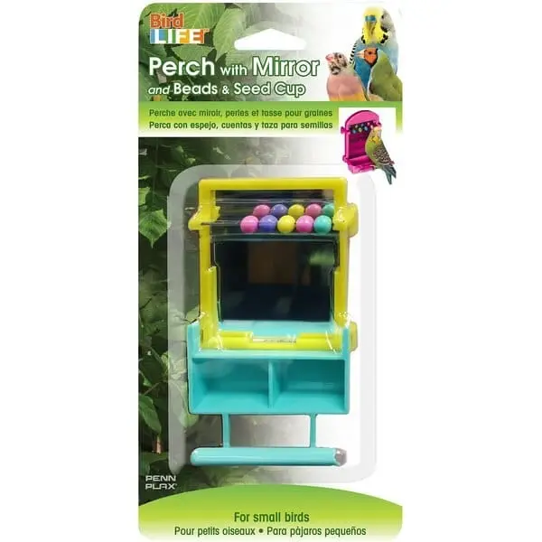 Bird Life Perch With Mirror, Beads, And Seed Cup 1