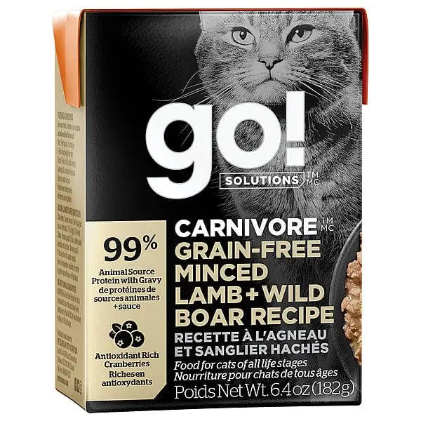 Go! Solutions Carnivore Grain-Free Minced Lamb + Wild Boar Recipe Wet Cat Food 1