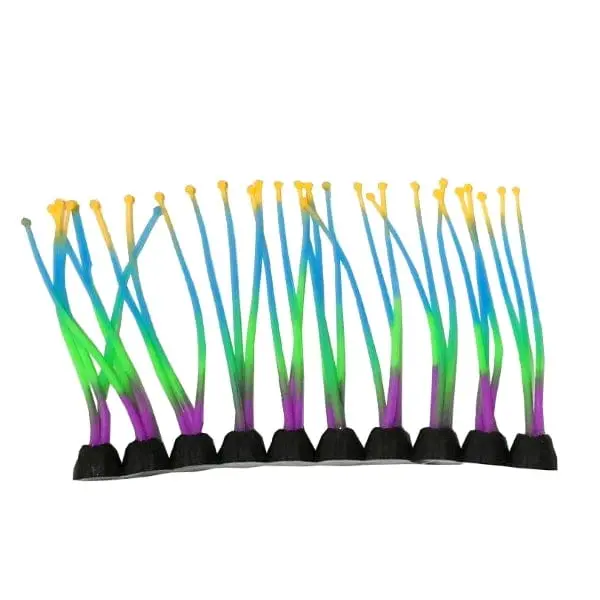 Fish Gear Glow Foreground Multi Colour Coral Silicone Aquarium Plant (3") 1