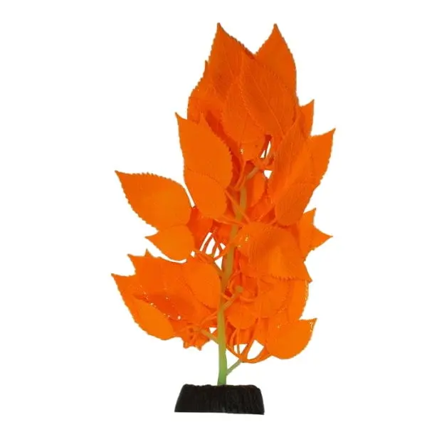 Fish Gear Glow Orange Broad Leaf Hygrophila Silicone Aquarium Plant (7") 1