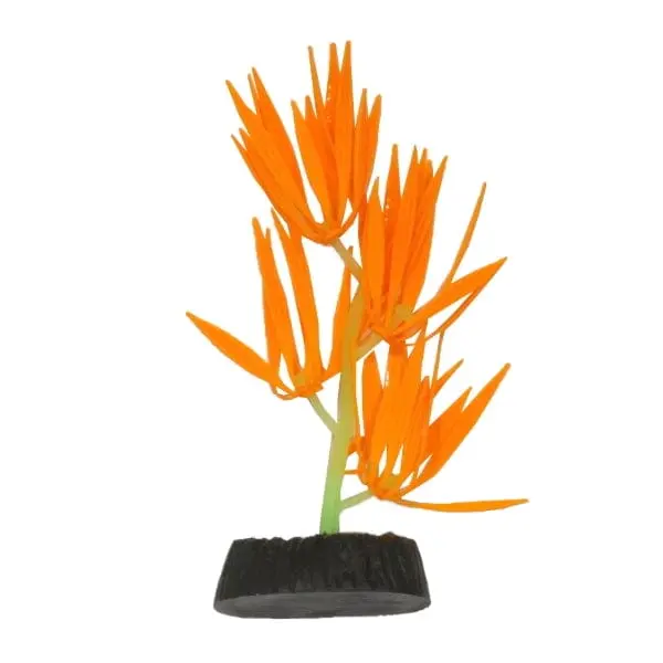 Fish Gear Glow Orange Hygrophila Silicone Aquarium Plant (4") 1