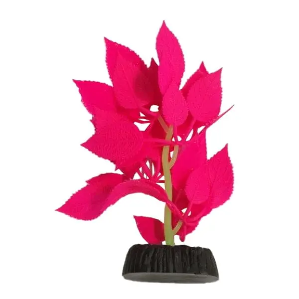 Fish Gear Glow Pink Broad Leaf Hygro Silicone Aquarium Plant (4") 1