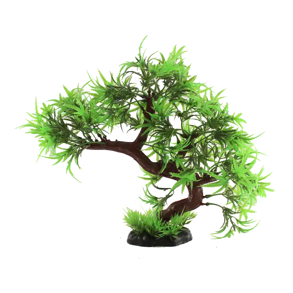 Fish Gear Green Spiked Leaf Bonsai Tree Plastic Aquarium Plant 1