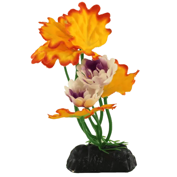 Fish Gear Orange Pink Lotus Silk Betta Plant (4") 1