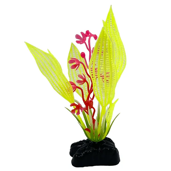 Fish Gear Yellow Madagascar Lace Plastic Betta Plant (3") 1
