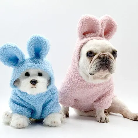 Fluffy Bunny Pet Costume; Blue Or Pink 1