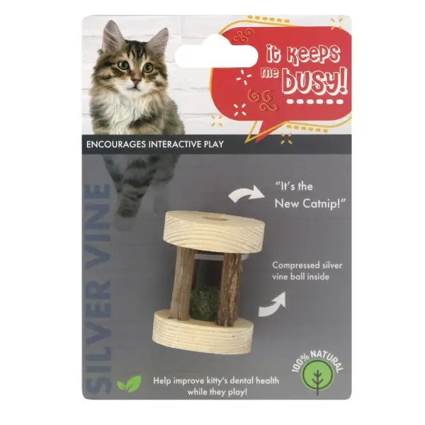 Silver Roller With Ball Cat Toy 1