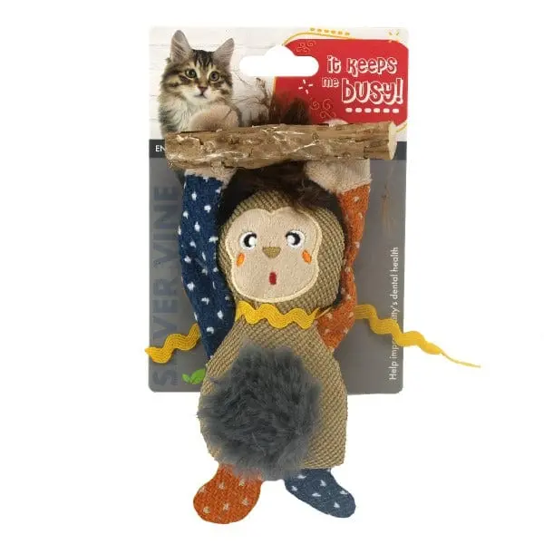 Silvervine Burlap Monkey Cat Toy 1