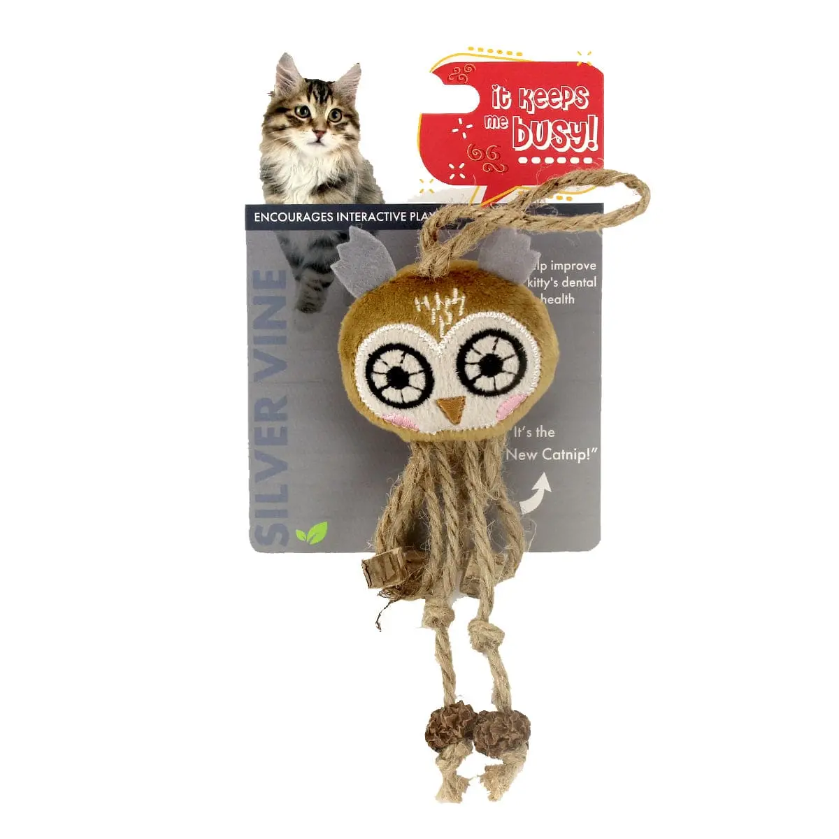 Silvervine Jute Owl Cat Toy 1