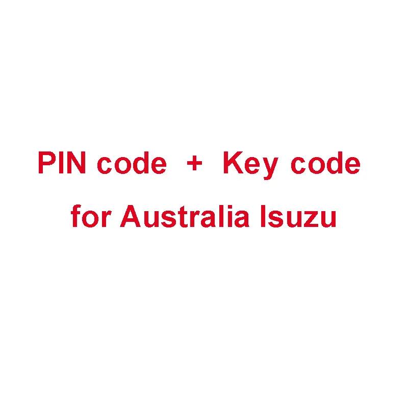Pin Code + Key Code For Australia Isuzu D-Max 1