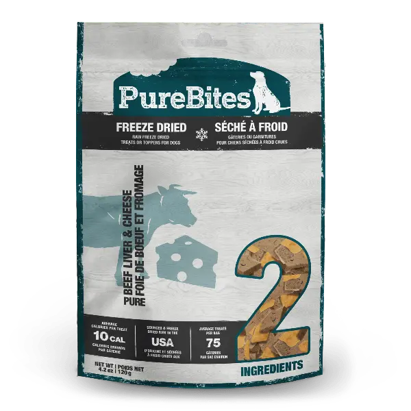 Purebites Freeze Dried Beef & Cheese Dog Treats, 120G 1
