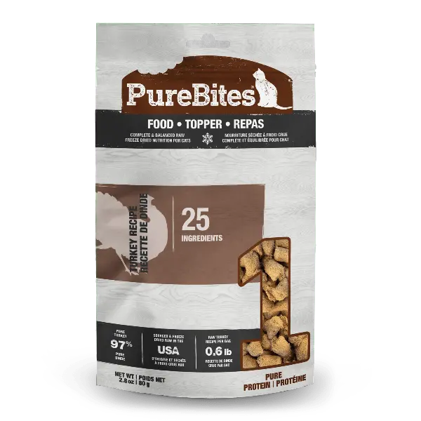 Purebites Freeze Dried Turkey Recipe Food Topper For Cats 1