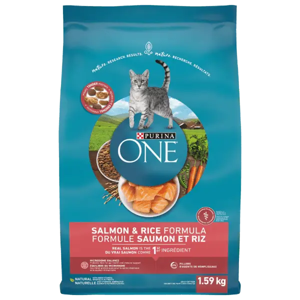 Purina One Salmon & Rice Formula Dry Cat Food, 1.59Kg 1
