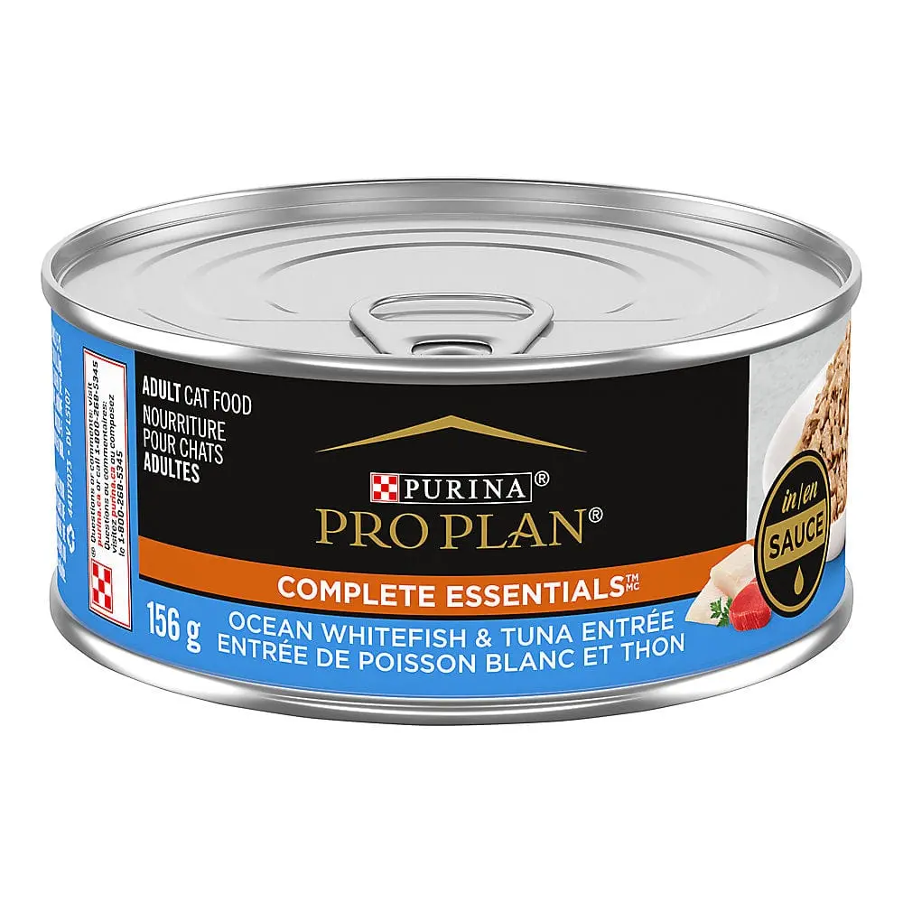 Purina Pro Plan Complete Essentials Ocean Whitefish & Tuna Entree Canned Cat Food, 156G 1