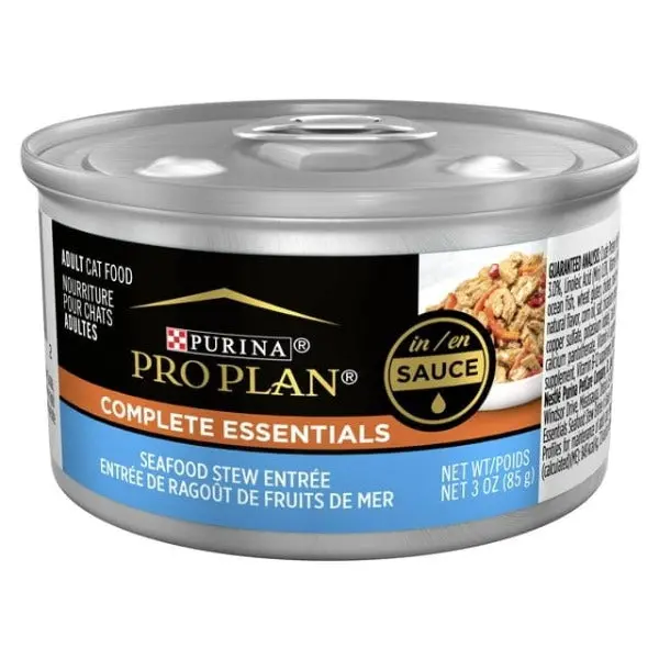 Purina Pro Plan Complete Essentials Seafood Stew Entrée In Sauce Canned Cat Food, 85G 1