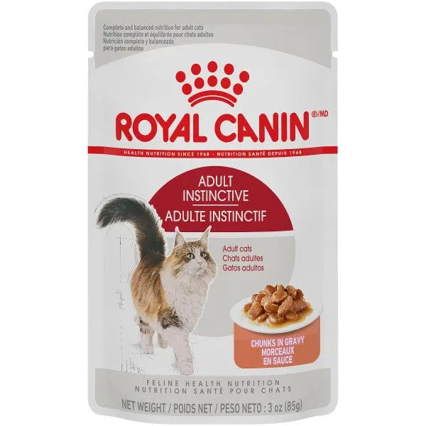 Royal Canin Adult Instinctive Chunks In Gravy Cat Food Pouch 1