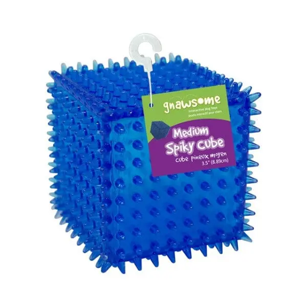 Gnawsome Spiky Squeaker Cube Dog Toy 1