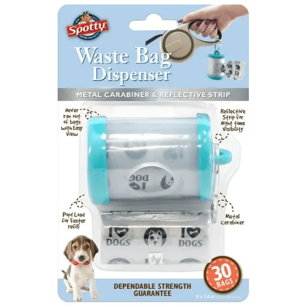 Spotty Clear Tube Waste Bag Dispenser With 30 Bags 1
