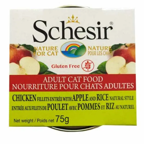 Schesir Chicken Fillets Entrée With Apple & Rice Natural Style Adult Wet Cat Food 1