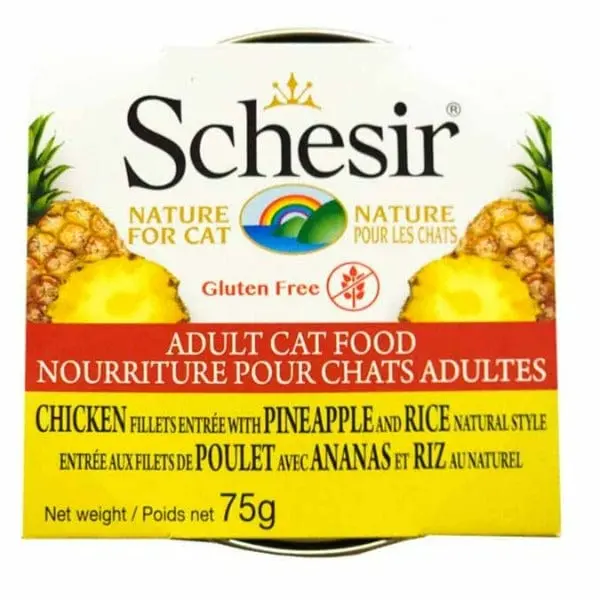 Schesir Chicken Fillets Entrée With Pineapple & Rice Natural Style Adult Wet Cat Food 1
