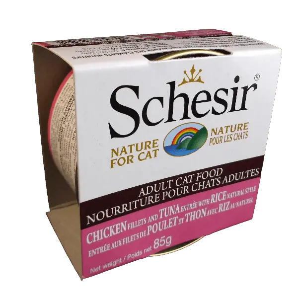 Schesir Chicken Fillets & Tuna Entrée With Rice Natural Style Adult Wet Cat Food 1