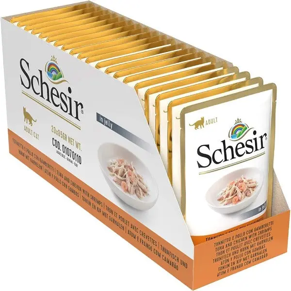 Schesir Tuna & Chicken With Shrimp Adult Wet Cat Food 1