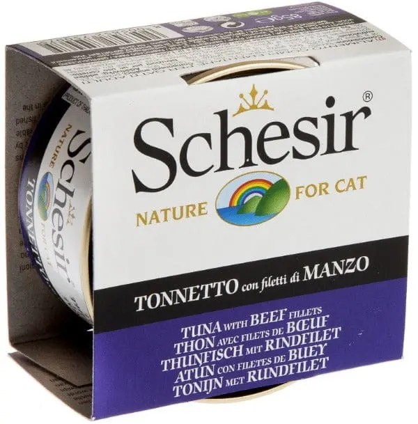 Schesir Tuna Entrée With Beef Fillets In Jelly Adult Wet Cat Food 1