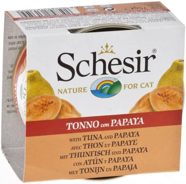 Schesir Tuna Entree With Papaya In Jelly Adult Wet Cat Food 1
