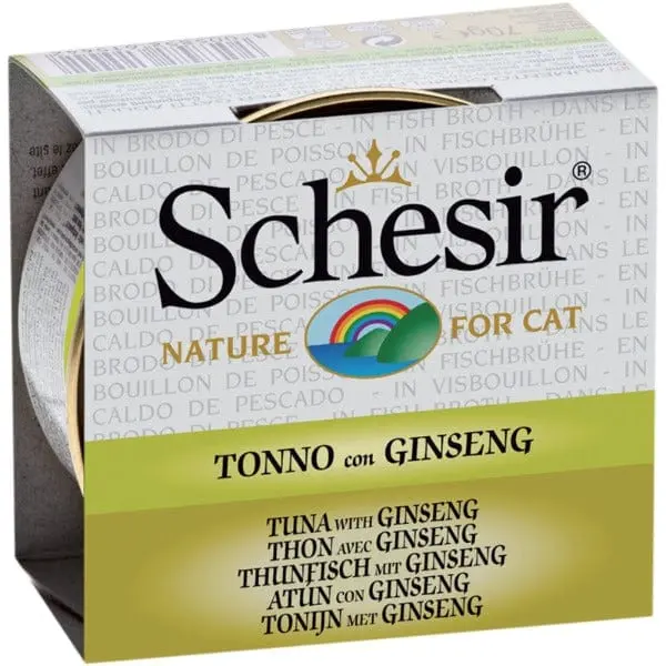 Schesir Tuna With Ginseng In Fish Broth Adult Wet Cat Food 1