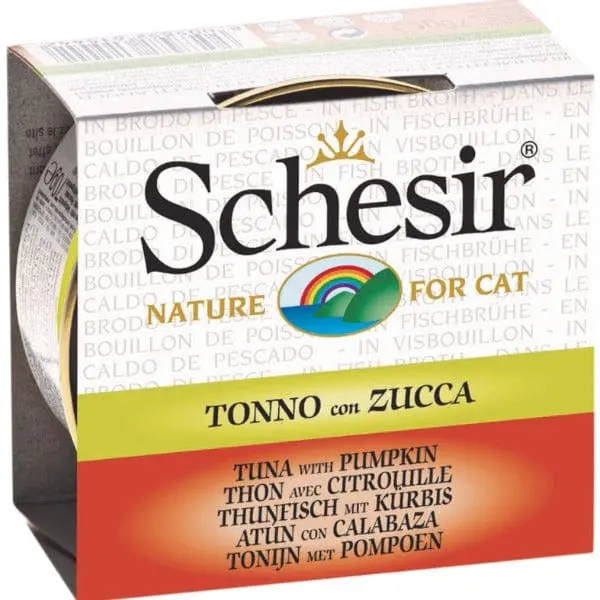 Schesir Tuna With Pumpkin In Fish Broth Adult Wet Cat Food 1