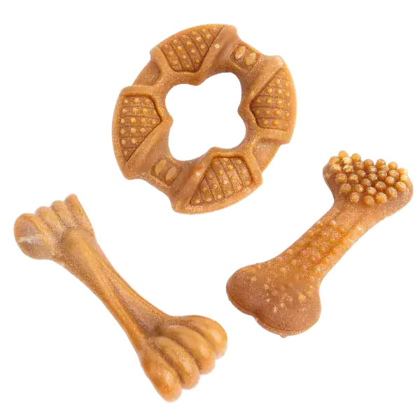 Silver Paw Bambooz Recycled Bamboo Fiber Dog Toys 3-Pack; Small 1