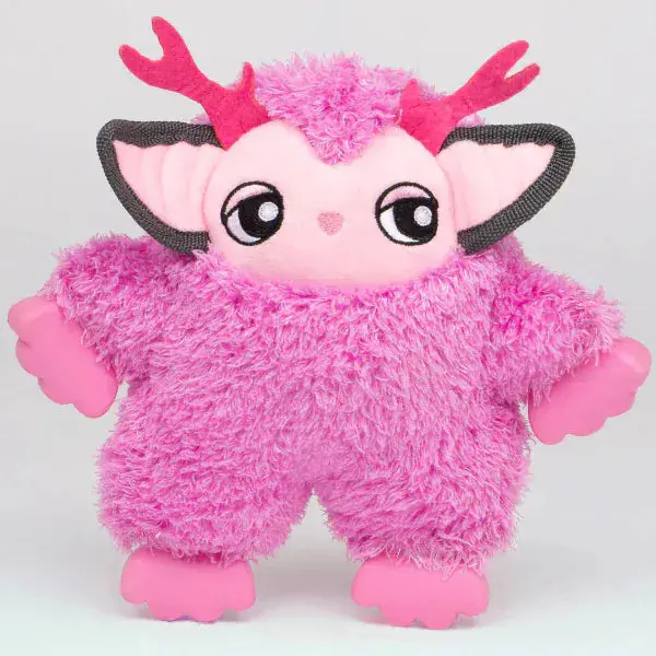 Silver Paw Fubeez Rubber Feet Pink Troll Dog Toy 1
