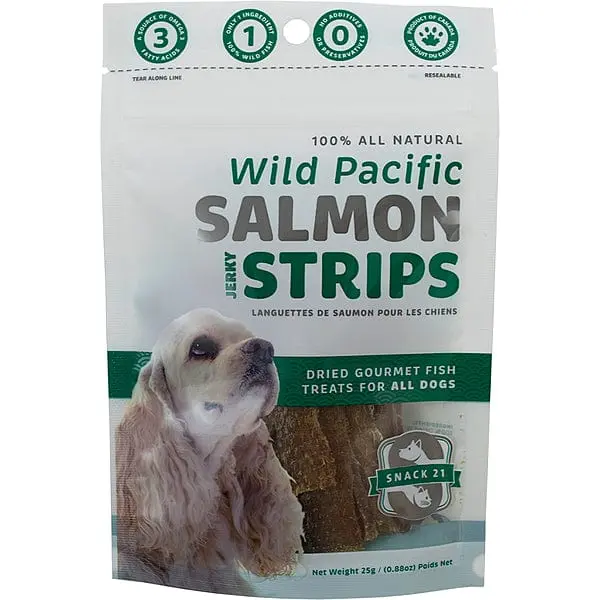 Snack 21 Wild Pacific Salmon Strips Treat For Dogs 1