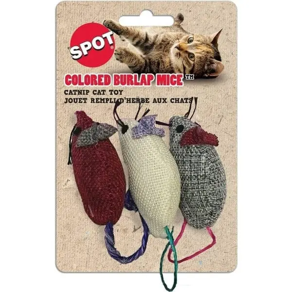 Spot Burlap Mice Catnip Cat Toy 1