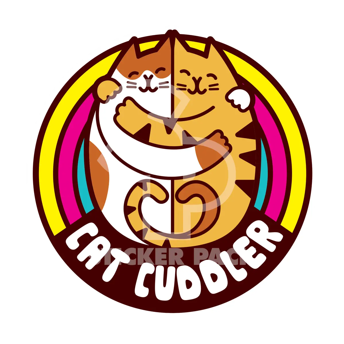 Sticker Pack Cat Cuddler; Large Sticker 1