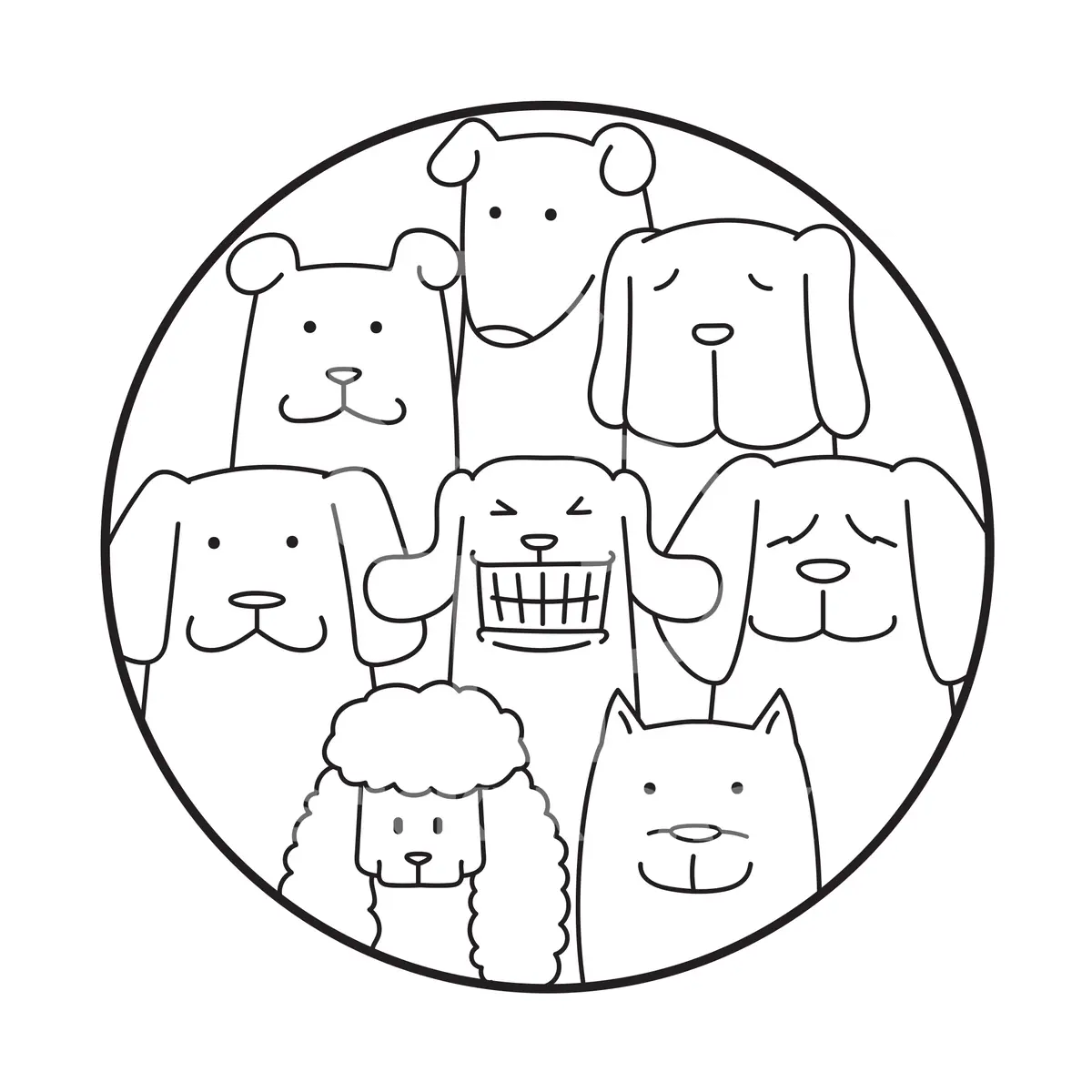 Sticker Pack Dog Family; Large Sticker 1