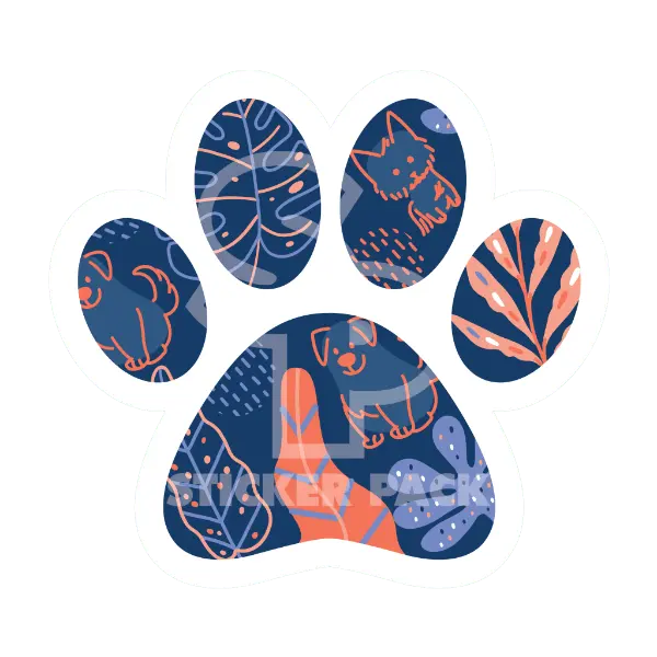 Sticker Pack Dog Paw - Pet Plants; Large Sticker 1