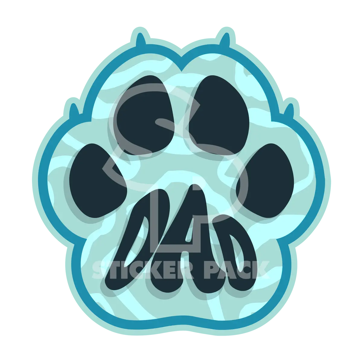 Sticker Pack Dog Sayings - Blue Paw Dad; Small Sticker 1