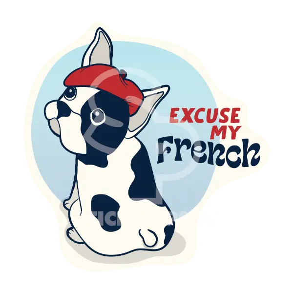 Sticker Pack Dog Sayings - Excuse My Frenchie Dog; Large Sticker 1