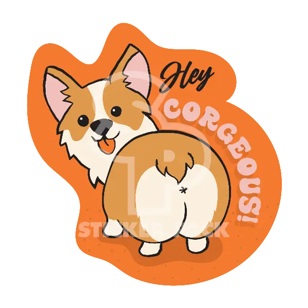 Sticker Pack Dog Sayings - Hello Corgeous; Large Sticker 1
