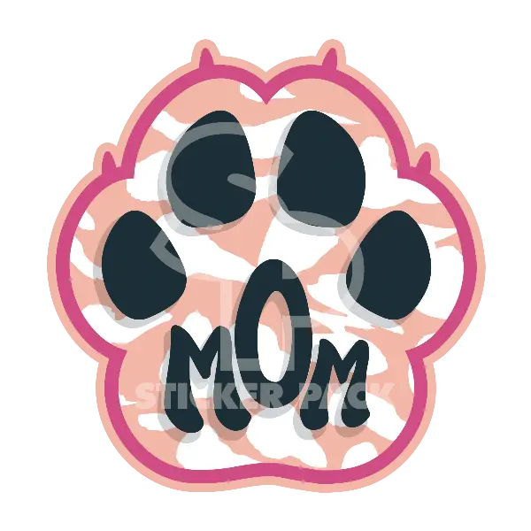 Sticker Pack Dog Sayings - Pink Paw Mom; Small Sticker 1
