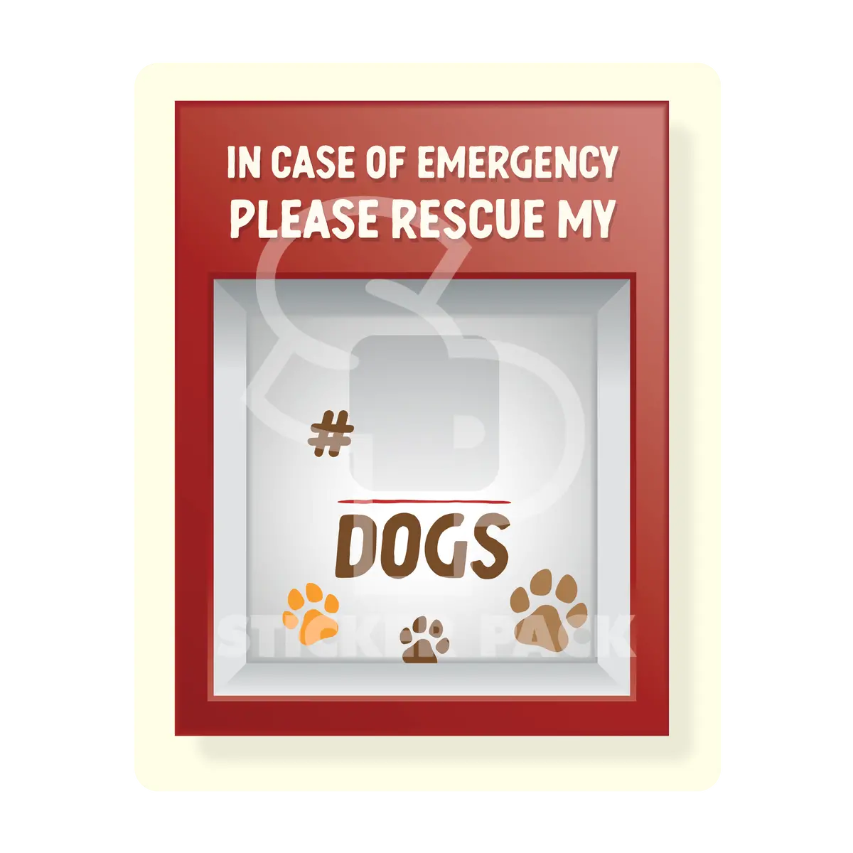 Sticker Pack Emergency Dog Rescue Sign; Large Sticker 1