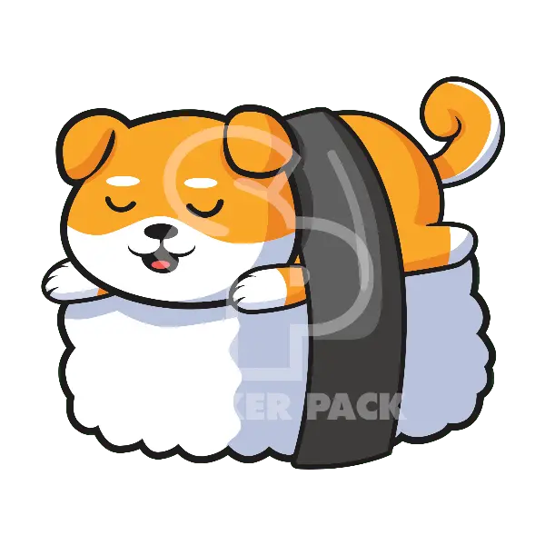 Sticker Pack Fun Sushi Dog; Large Sticker 1