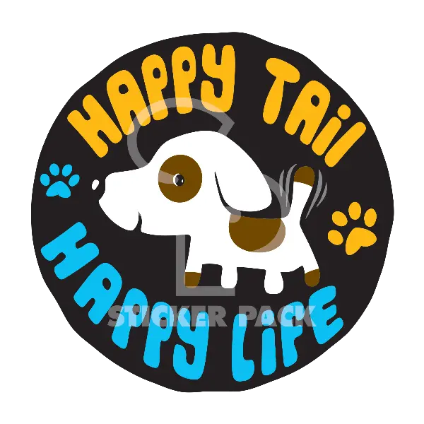 Sticker Pack Happy Tail Happy Life; Large Sticker 1