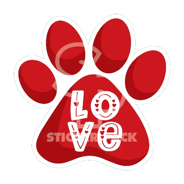 Sticker Pack Love Paw; Large Sticker 1